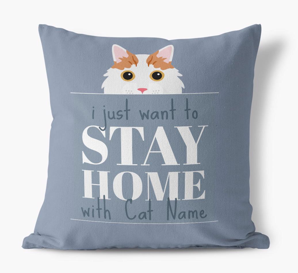 Stay Home With {dogsName}: Personalized {breedCommonName} Soft Touch Pillow