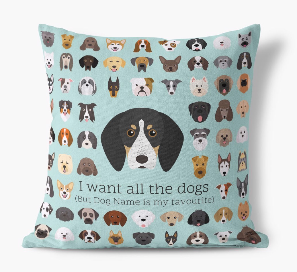 I Want All the Dogs: Personalised {breedFullName} Canvas Cushion 