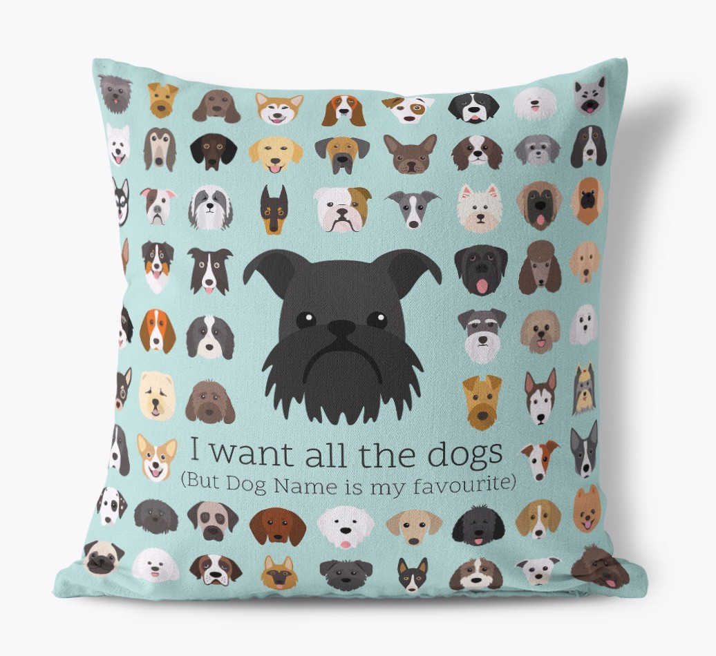 I Want All the Dogs: Personalised {breedFullName} Canvas Cushion 