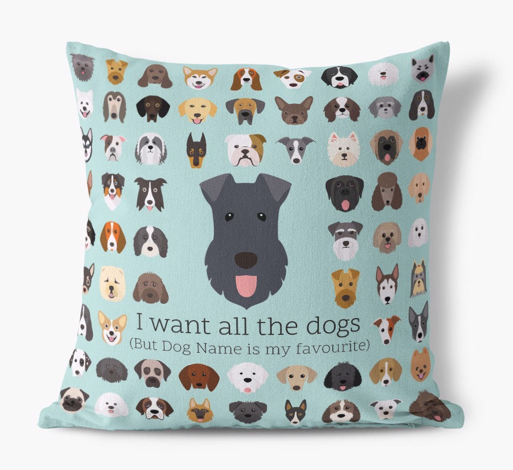 I Want All the Dogs: Personalised {breedFullName} Canvas Cushion 
