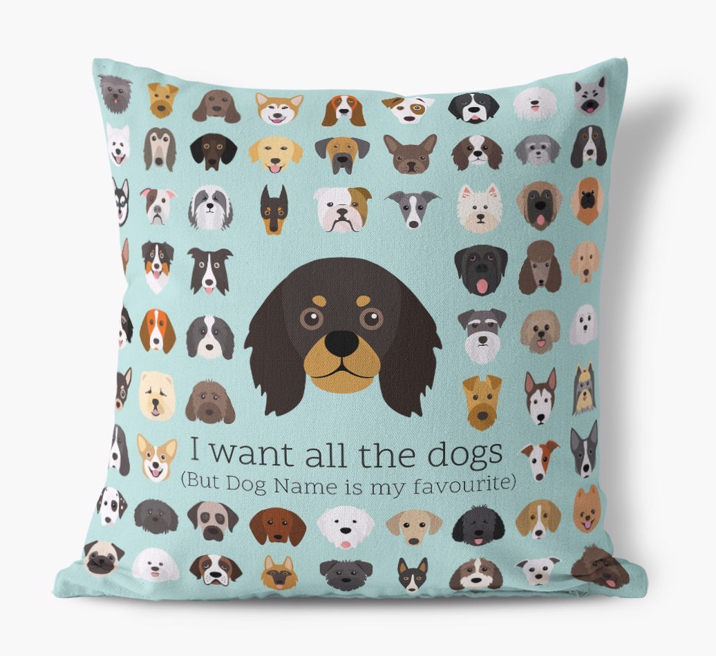 I Want All the Dogs: Personalised {breedFullName} Canvas Cushion 