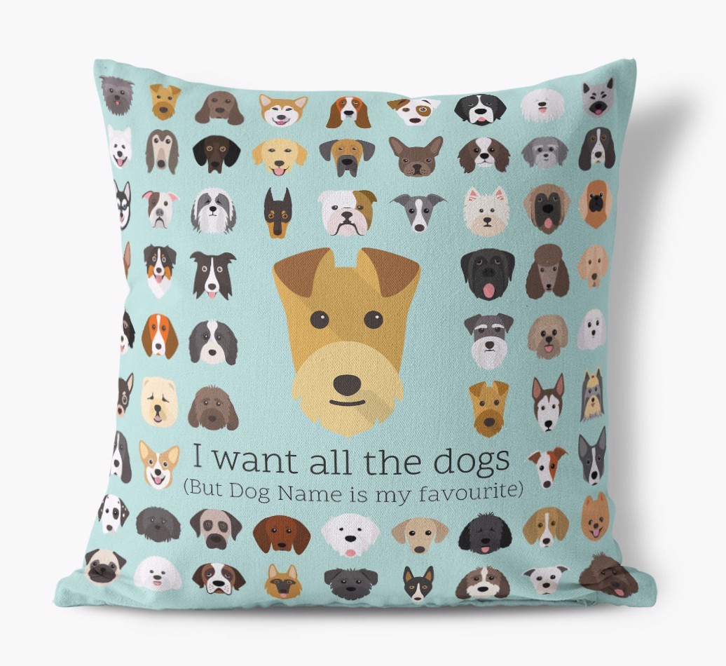 I Want All the Dogs: Personalised {breedFullName} Canvas Cushion 