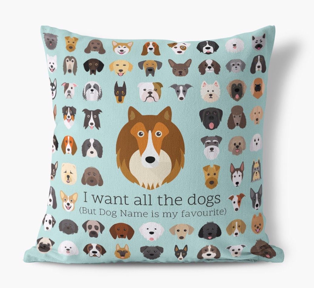 I Want All the Dogs: Personalised {breedFullName} Canvas Cushion 