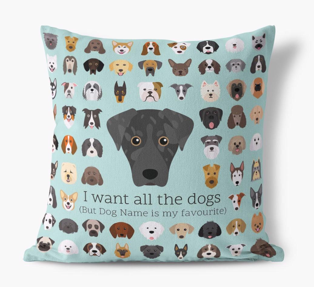 I Want All the Dogs: Personalized {breedFullName} Canvas Pillow