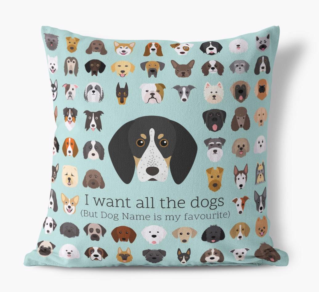I Want All the Dogs: Personalized {breedFullName} Canvas Pillow