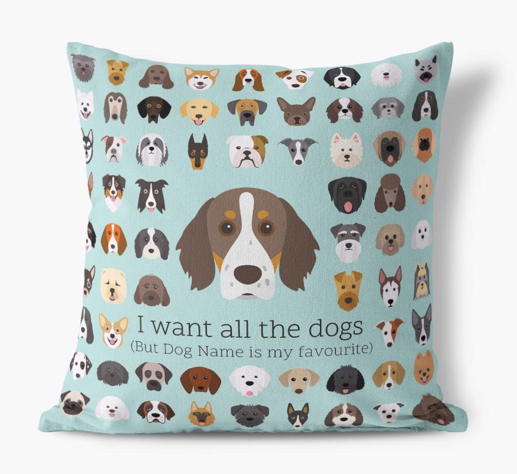 I Want All the Dogs: Personalized {breedFullName} Canvas Pillow