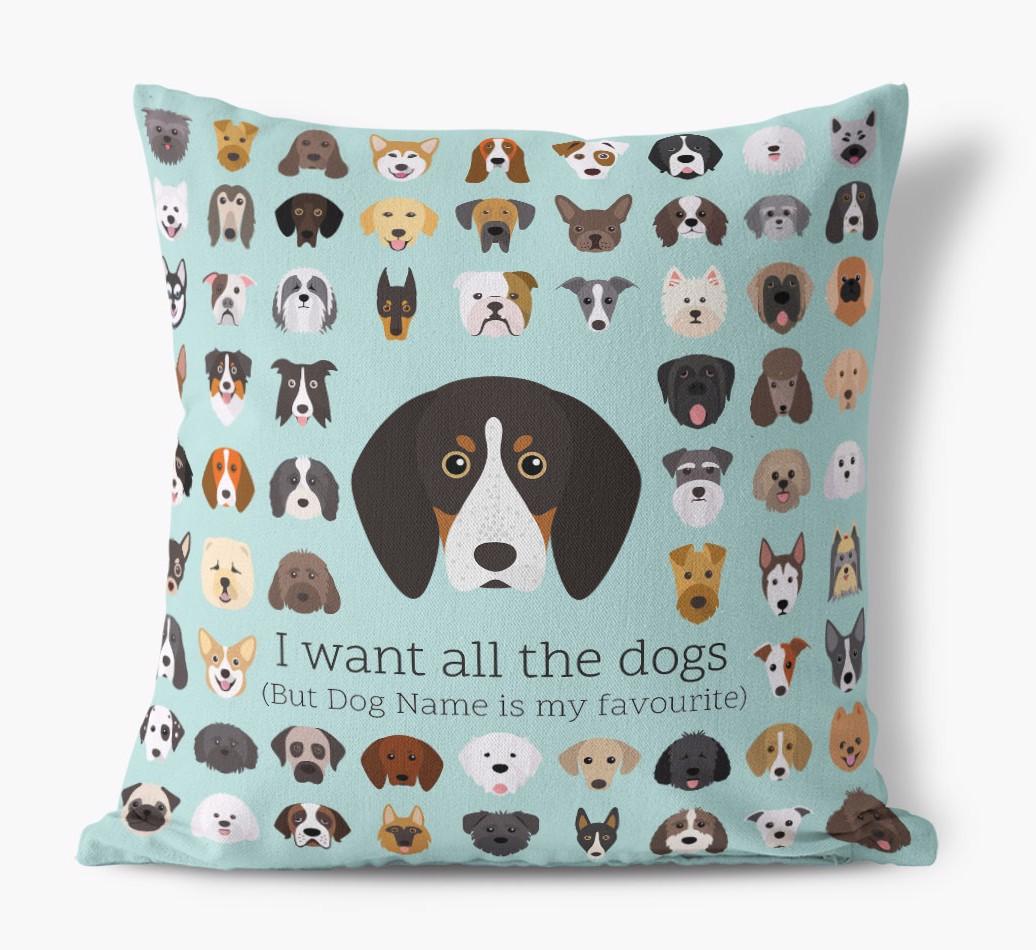 I Want All the Dogs: Personalized {breedFullName} Canvas Pillow