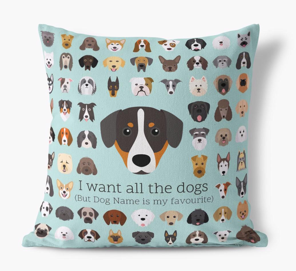 I Want All the Dogs: Personalized {breedFullName} Canvas Pillow