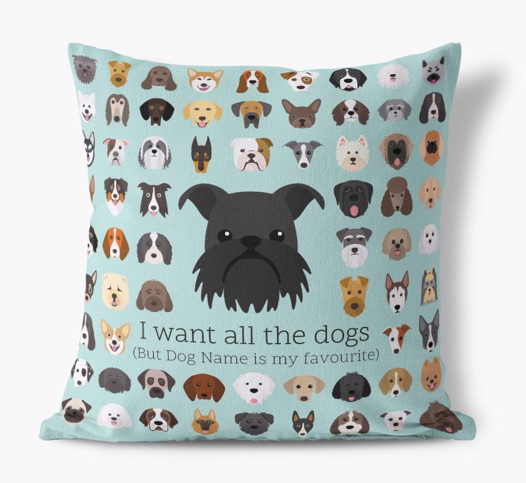 I Want All the Dogs: Personalized {breedFullName} Canvas Pillow