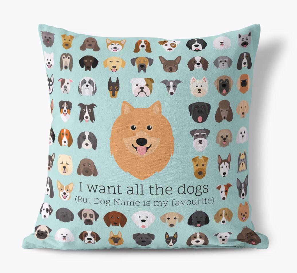 I Want All the Dogs: Personalized {breedFullName} Canvas Pillow