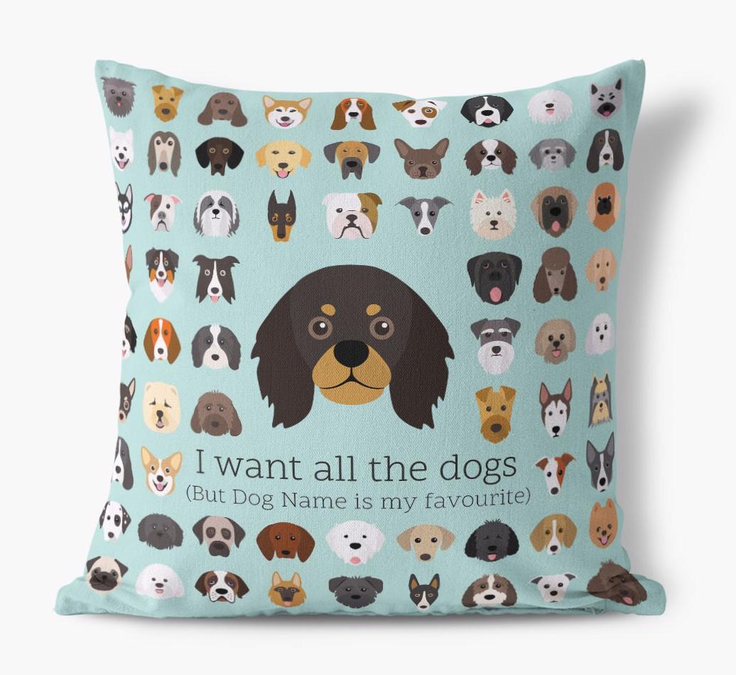 I Want All the Dogs: Personalized {breedFullName} Canvas Pillow