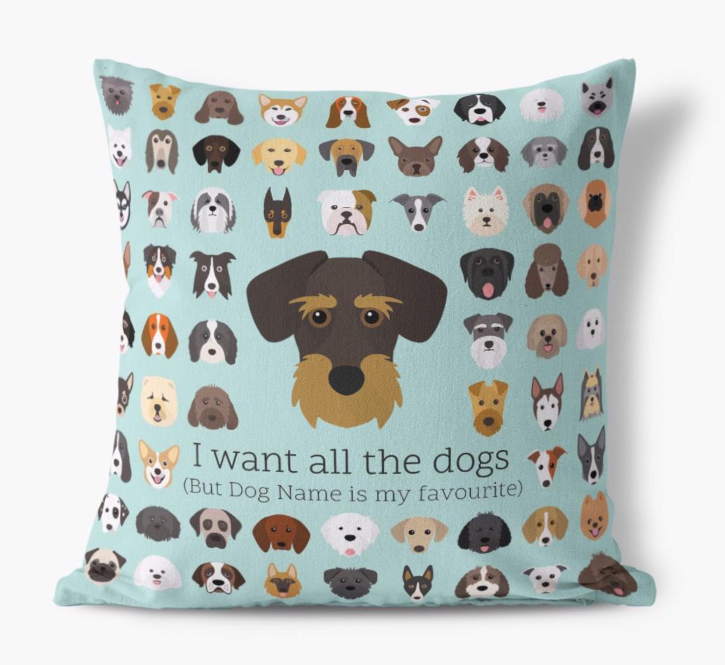 I Want All the Dogs: Personalized {breedFullName} Canvas Pillow