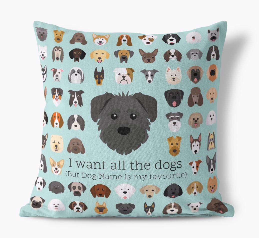 I Want All the Dogs: Personalized {breedFullName} Canvas Pillow