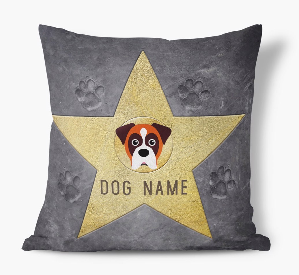 Star of Fame: Personalised {breedFullName} Soft Touch Cushion