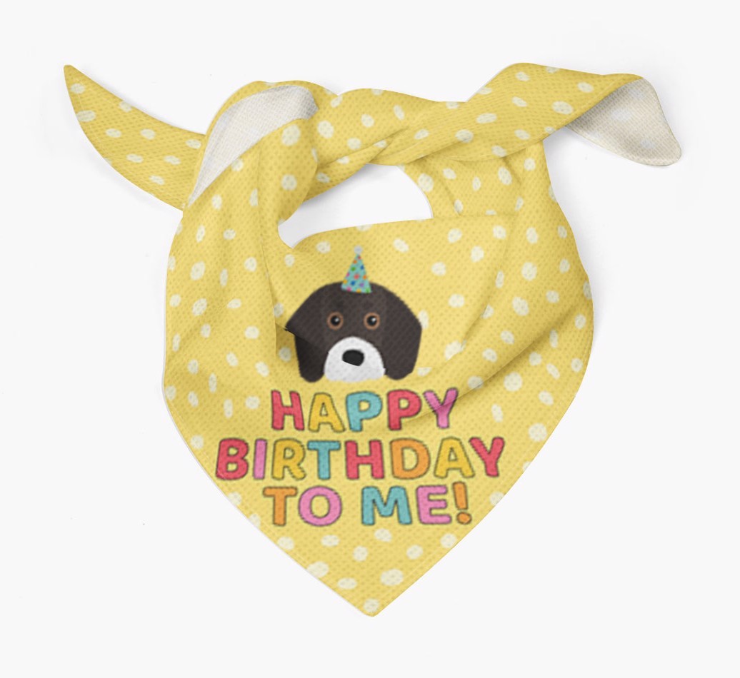'Happy Birthday To Me' - Personalised {breedFullName} Bandana