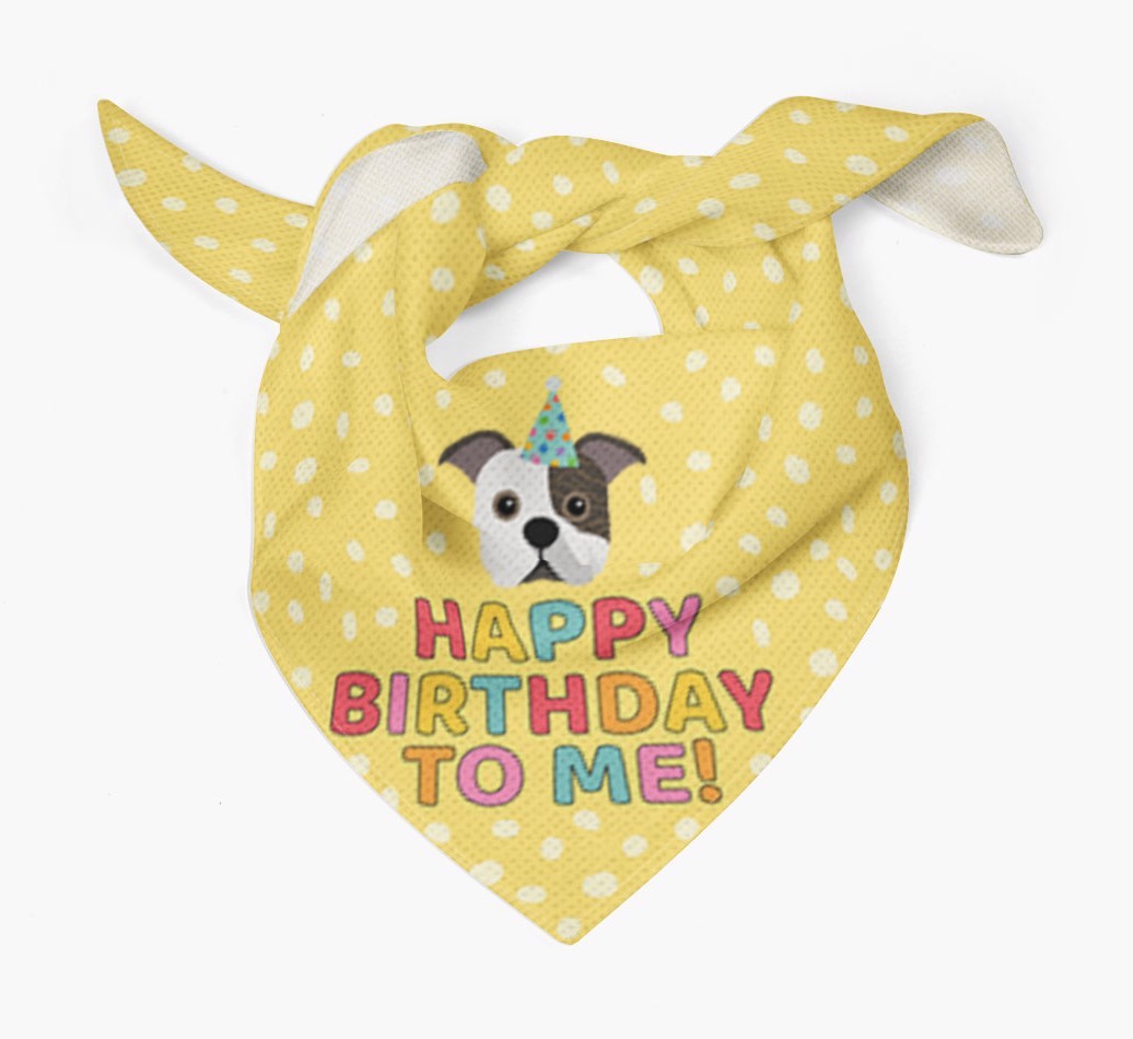 'Happy Birthday To Me' - Personalised {breedFullName} Bandana