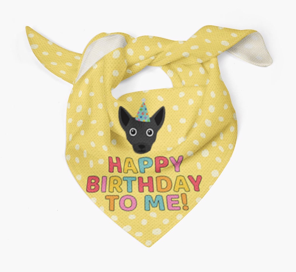 'Happy Birthday To Me' - Personalised {breedFullName} Bandana