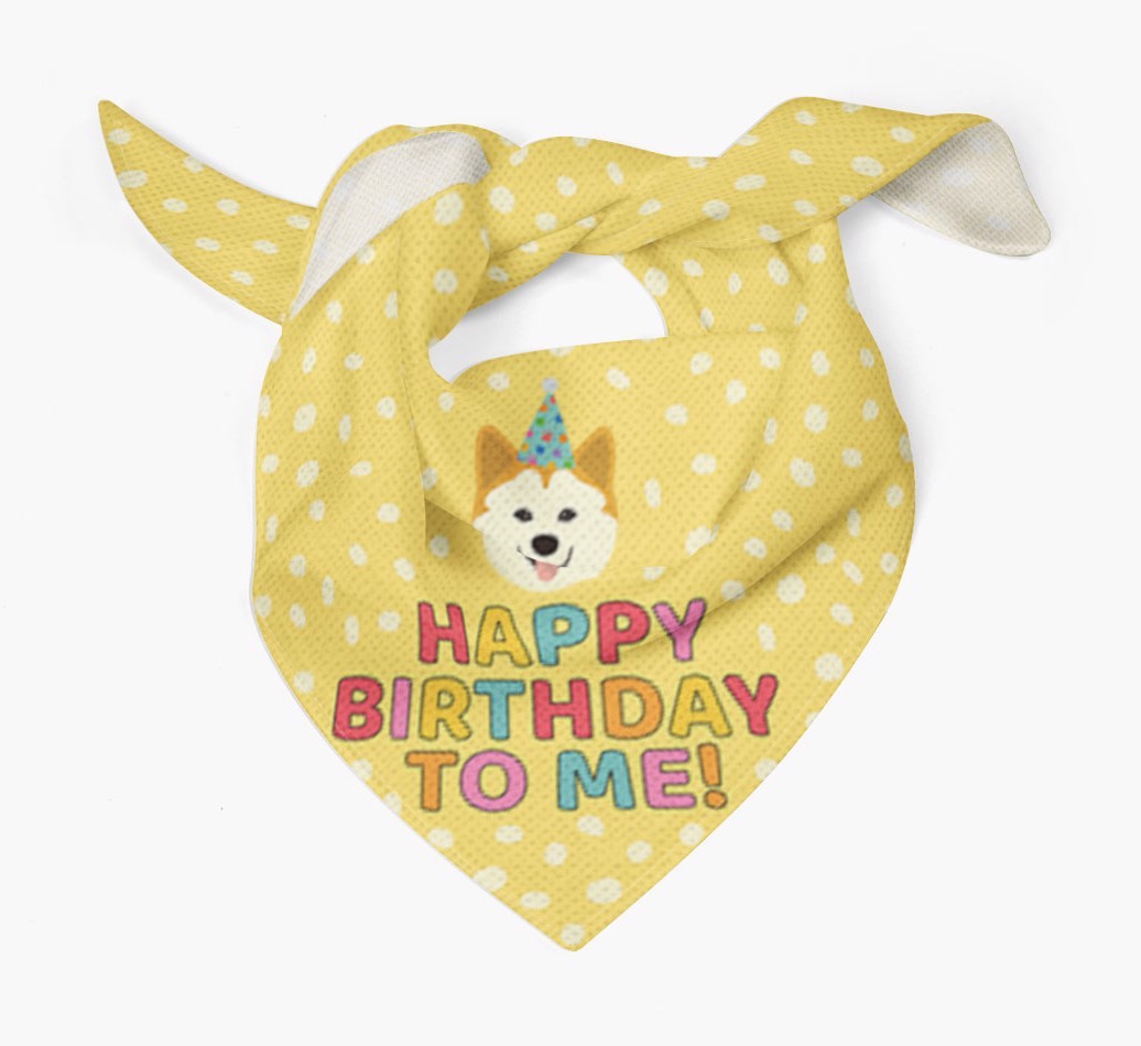 'Happy Birthday To Me' - Personalised {breedFullName} Bandana