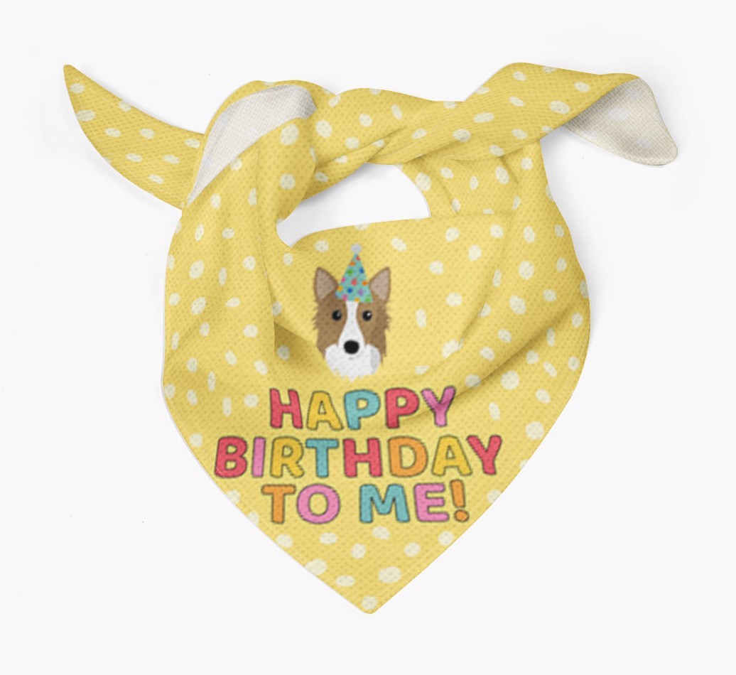 'Happy Birthday To Me' - Personalised {breedFullName} Bandana