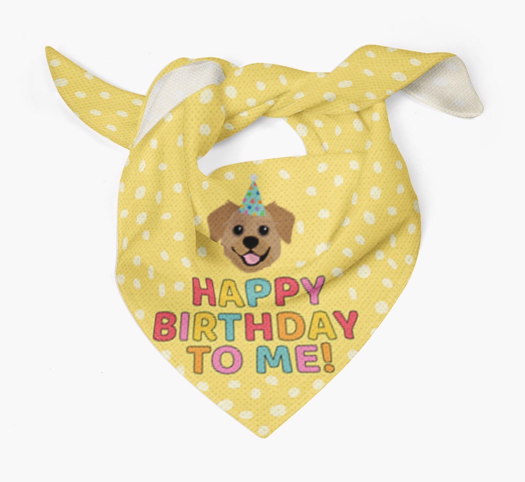 'Happy Birthday To Me' - Personalised {breedFullName} Bandana