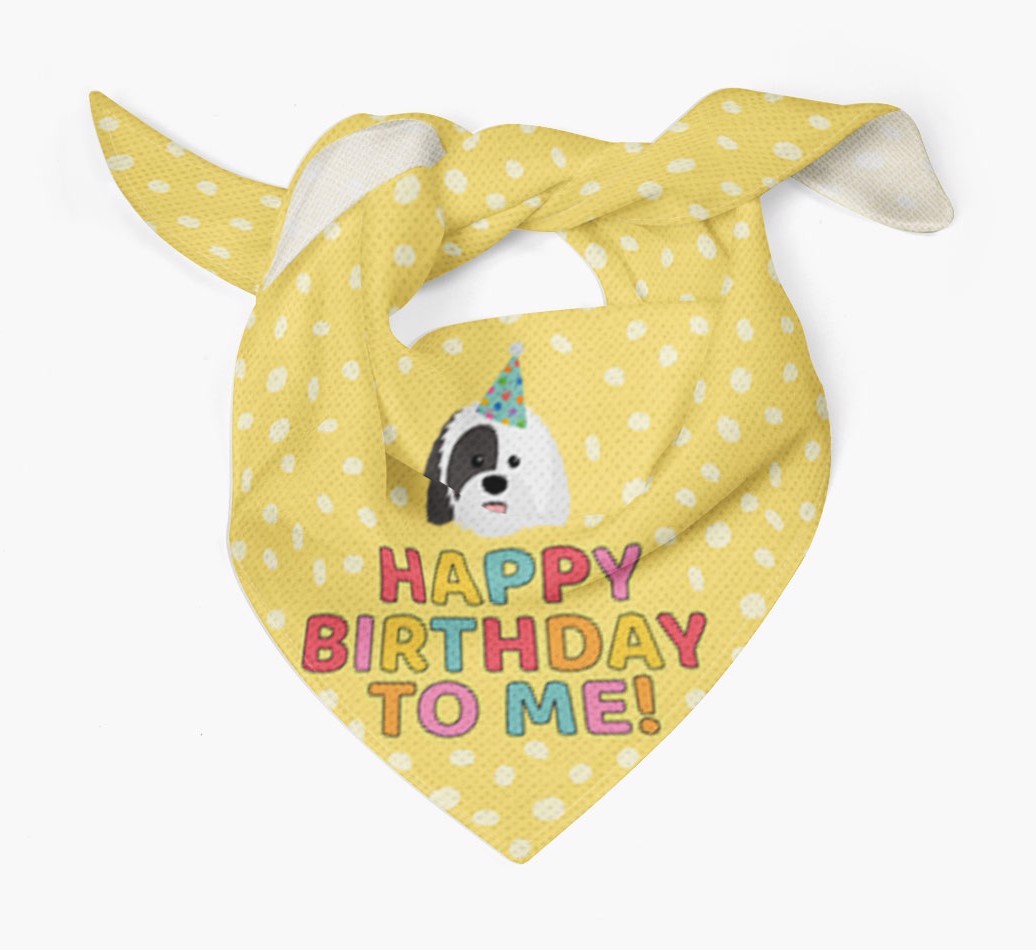 'Happy Birthday To Me' - Personalised {breedFullName} Bandana