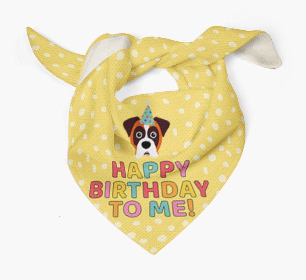 'Happy Birthday To Me' - Personalized {breedFullName} Bandana