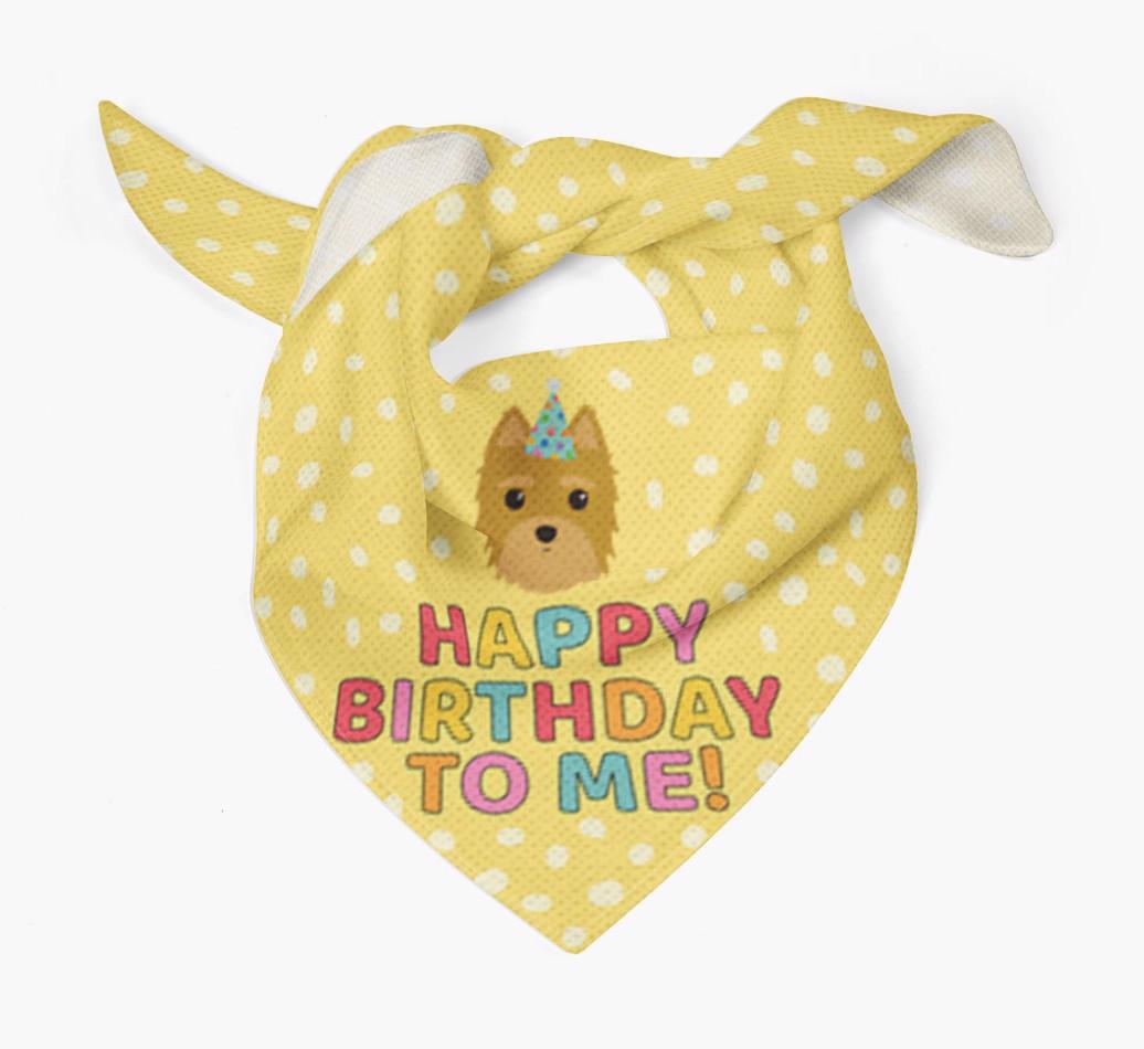 'Happy Birthday To Me' - Personalized {breedFullName} Bandana