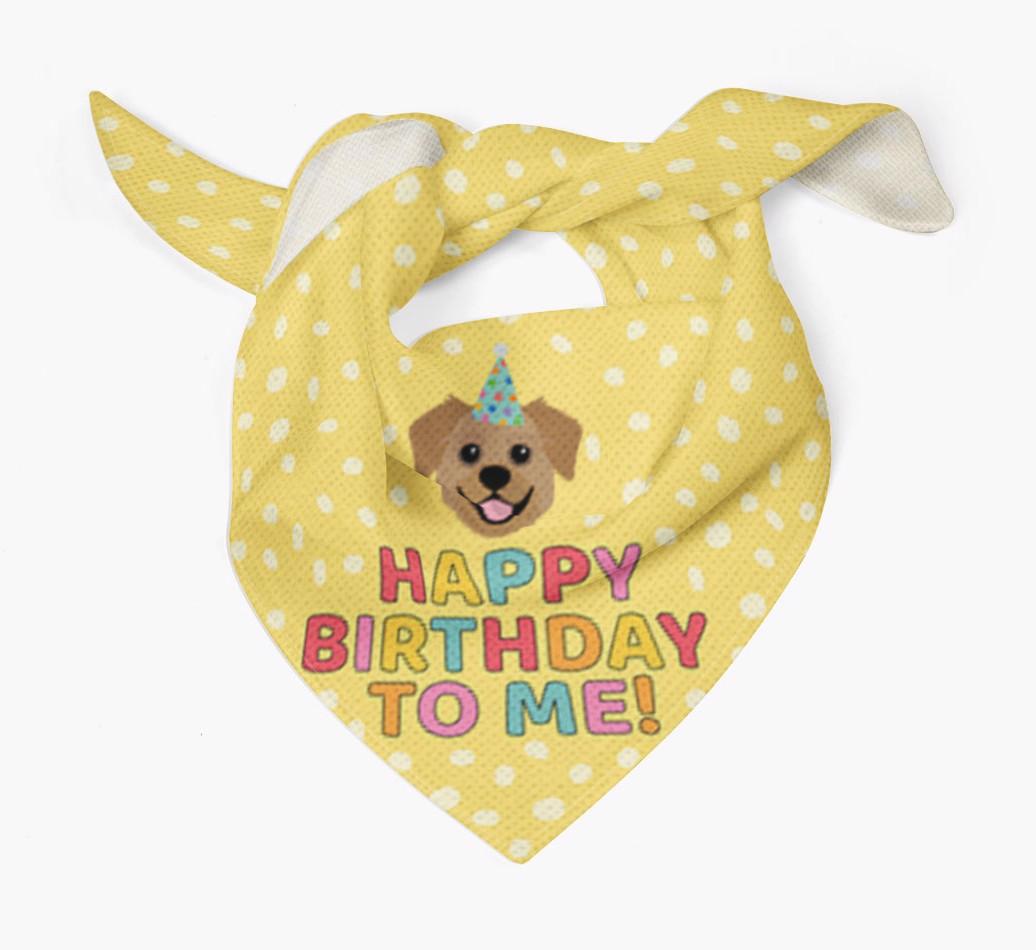 'Happy Birthday To Me' - Personalized {breedFullName} Bandana