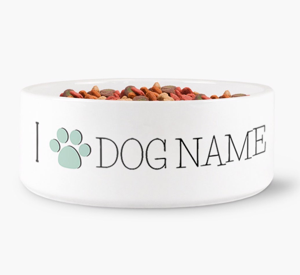 'I Paw {dogsName}' - Personalized Dog Bowl for your {breedFullName}