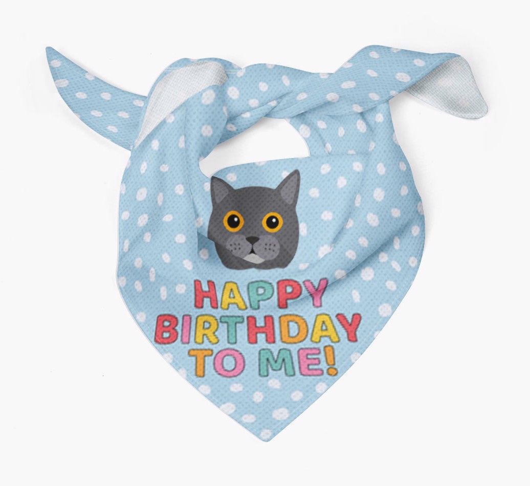 'Happy Birthday To Me' - Personalised {breedFullName} Bandana