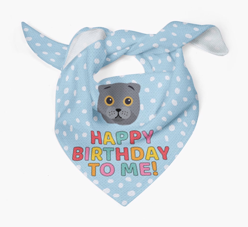 'Happy Birthday To Me' - Personalised {breedFullName} Bandana
