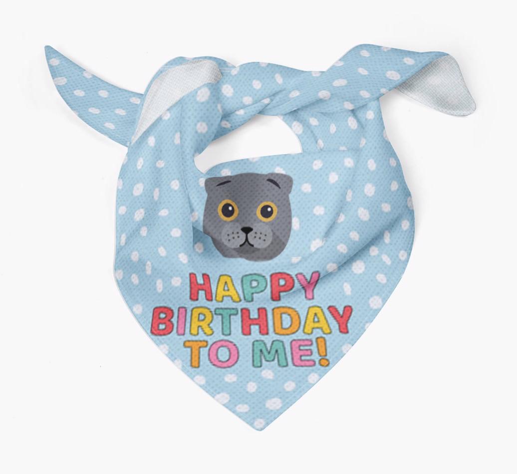 'Happy Birthday To Me' - Personalized {breedFullName} Bandana