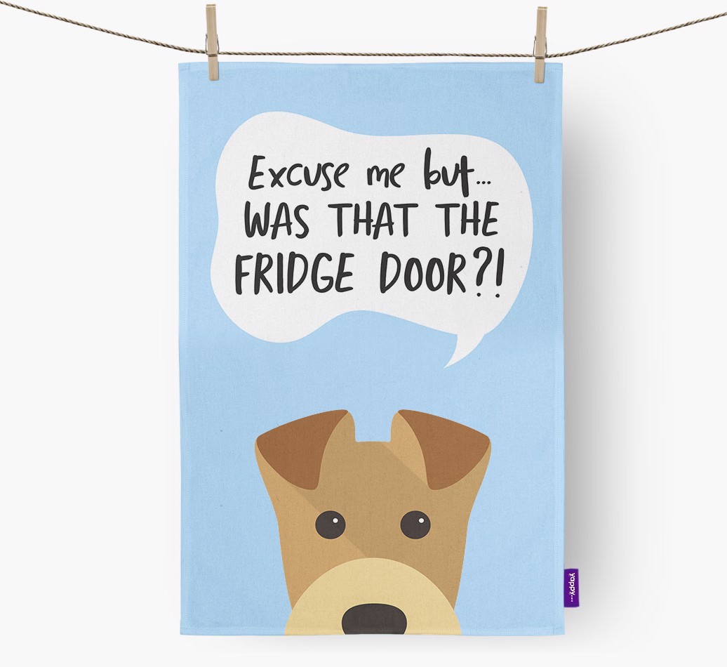 '...Was That The Fridge Door?!' - Personalized {breedFullName} Dish Towel