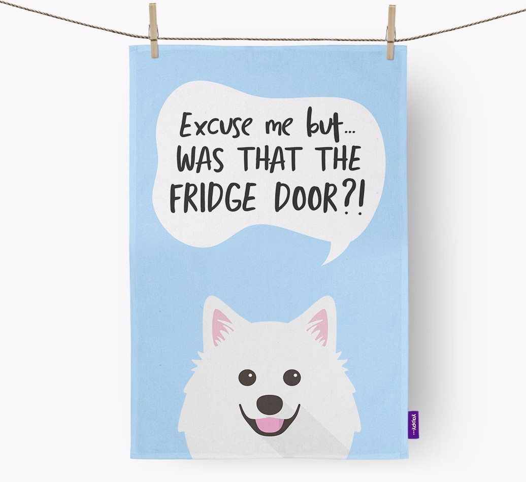 '...Was That The Fridge Door?!' - Personalised {breedFullName} Tea Towel