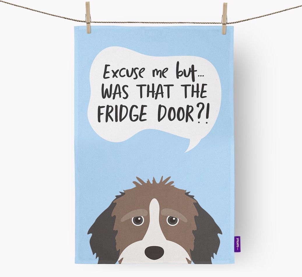 '...Was That The Fridge Door?!' - Personalized {breedFullName} Dish Towel