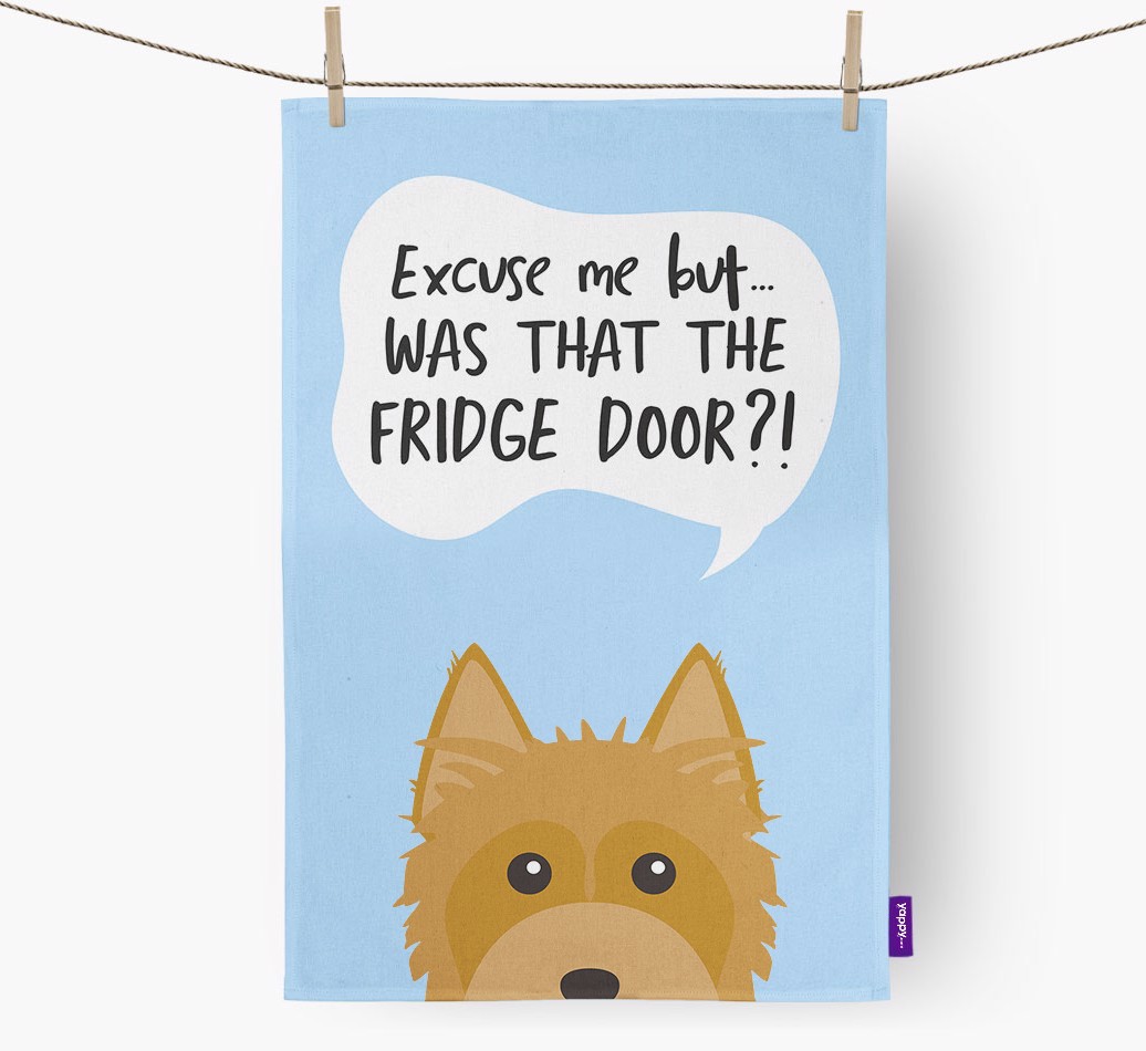 '...Was That The Fridge Door?!' - Personalized {breedFullName} Dish Towel