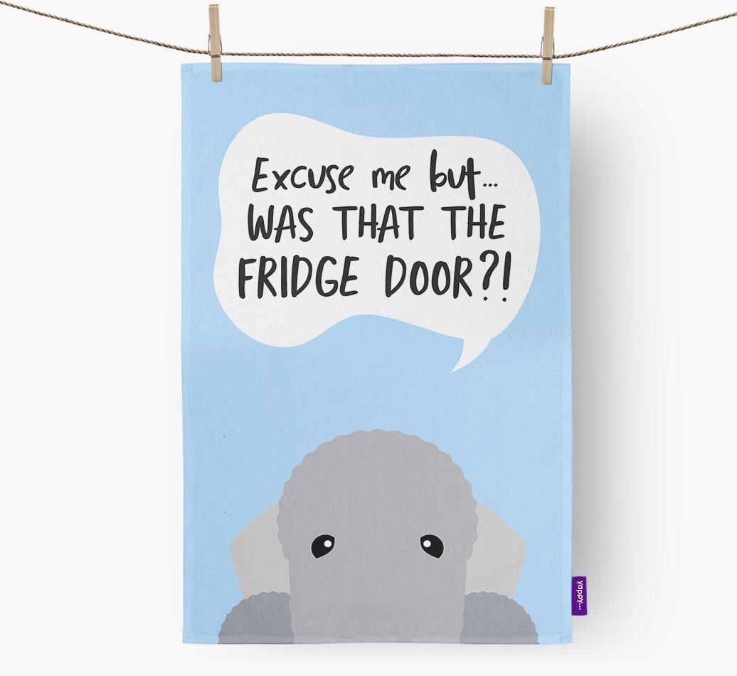 '...Was That The Fridge Door?!' - Personalised {breedFullName} Tea Towel