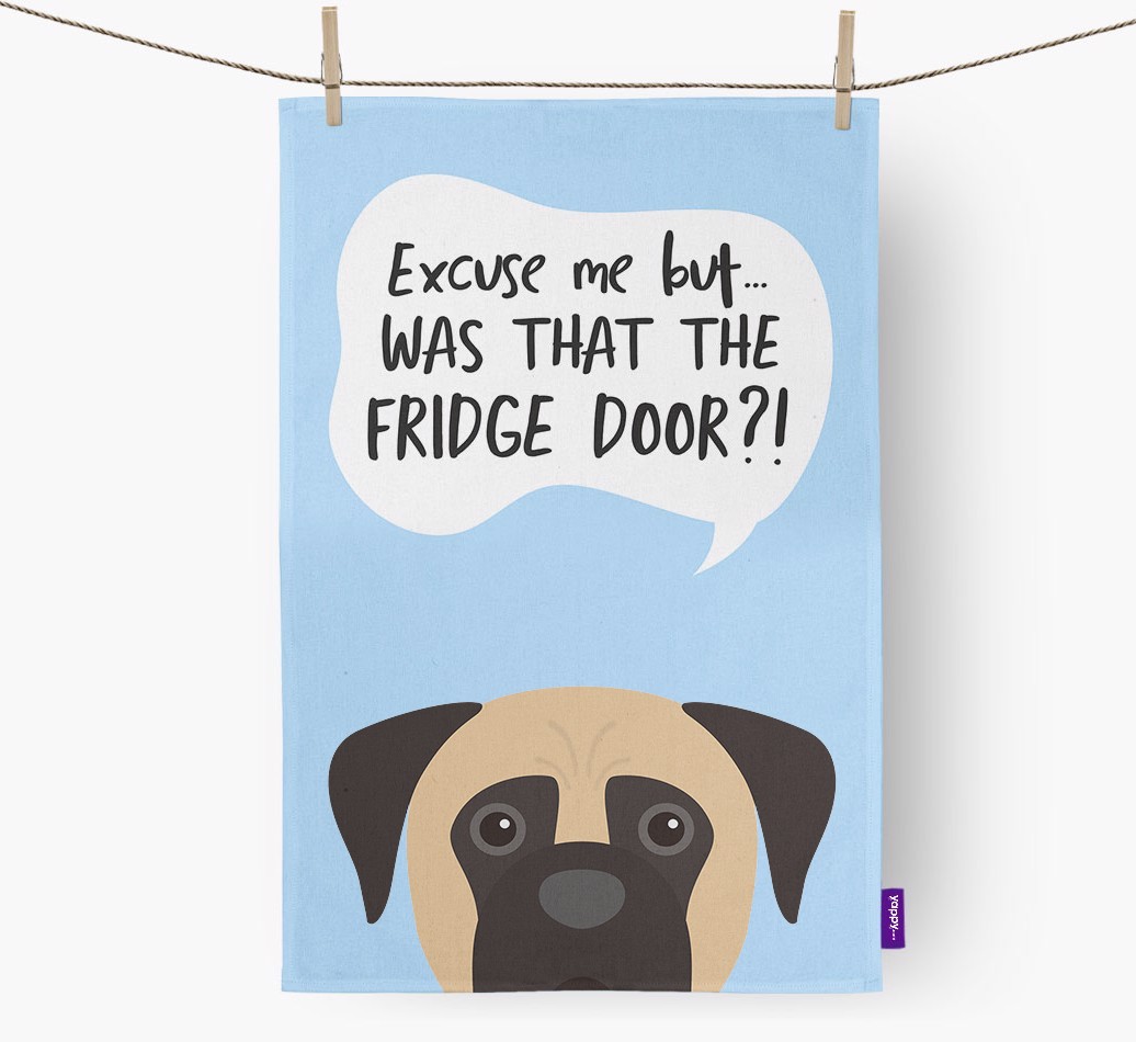 '...Was That The Fridge Door?!' - Personalised {breedFullName} Tea Towel