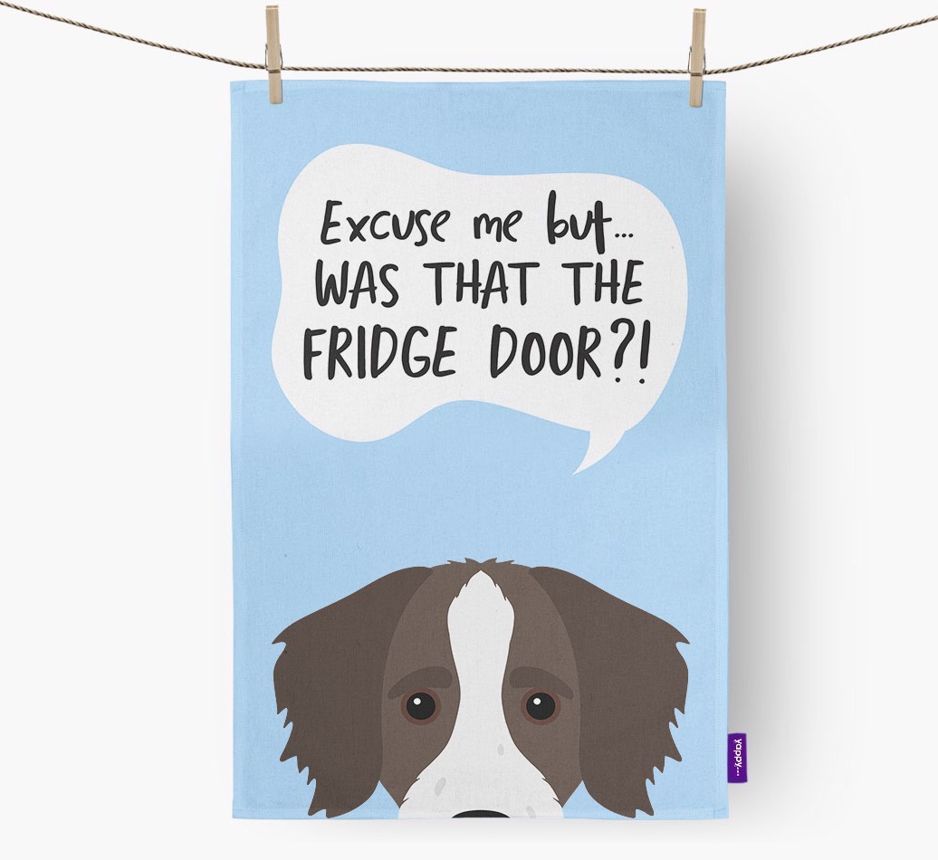 '...Was That The Fridge Door?!' - Personalised {breedFullName} Tea Towel