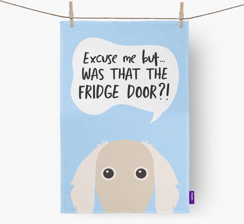 '...Was That The Fridge Door?!' - Personalised {breedFullName} Tea Towel