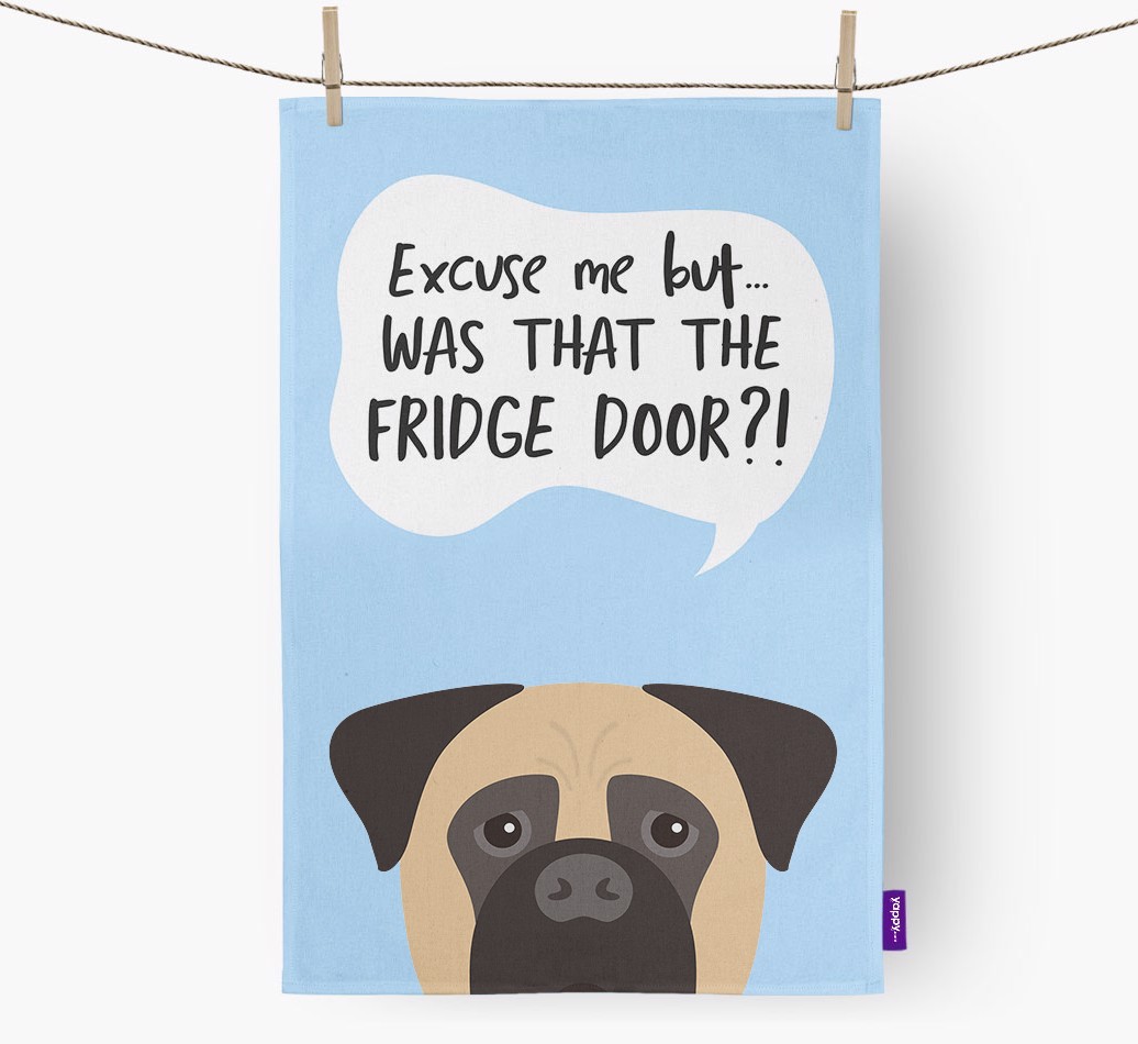 '...Was That The Fridge Door?!' - Personalised {breedFullName} Tea Towel