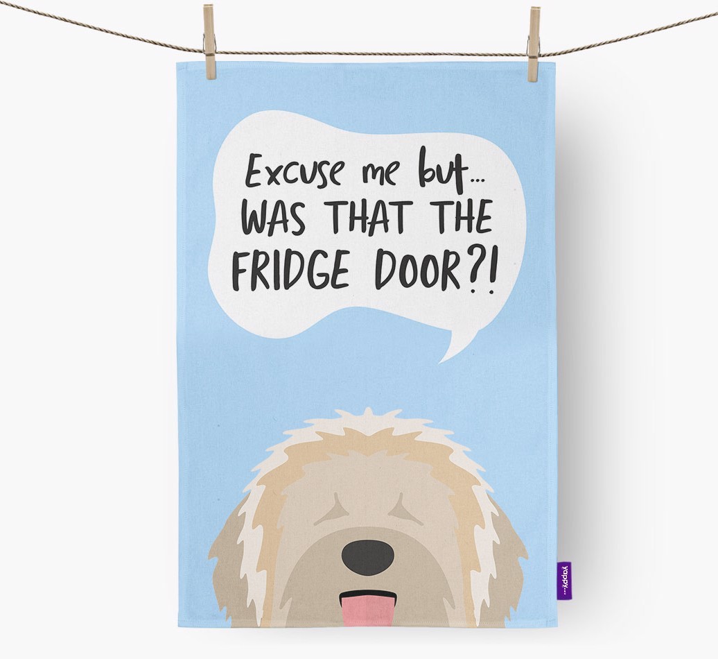 '...Was That The Fridge Door?!' - Personalised {breedFullName} Tea Towel