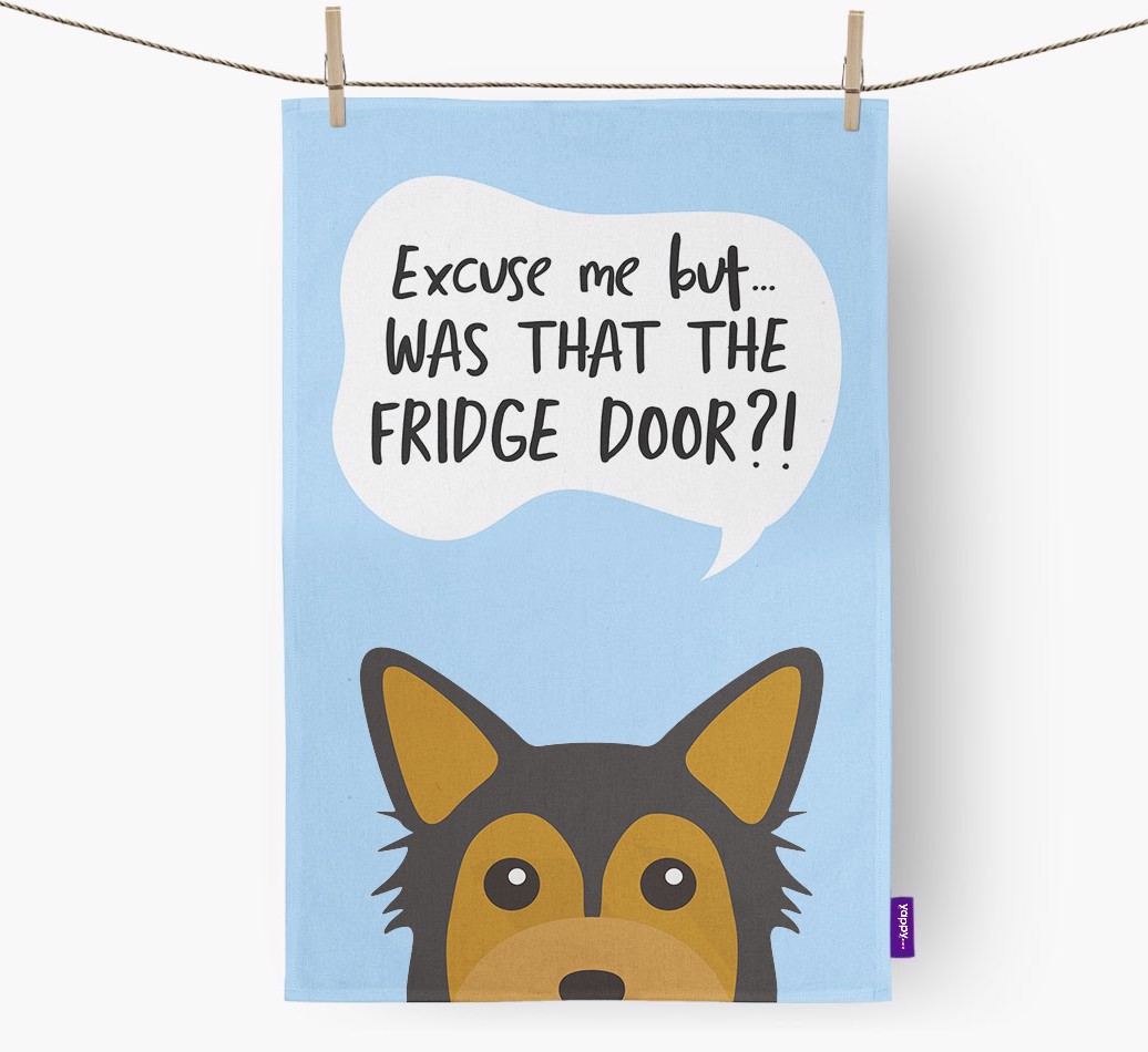 '...Was That The Fridge Door?!' - Personalized {breedFullName} Dish Towel