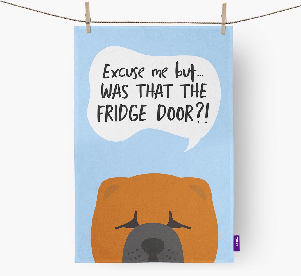 '...Was That The Fridge Door?!' - Personalised {breedFullName} Tea Towel