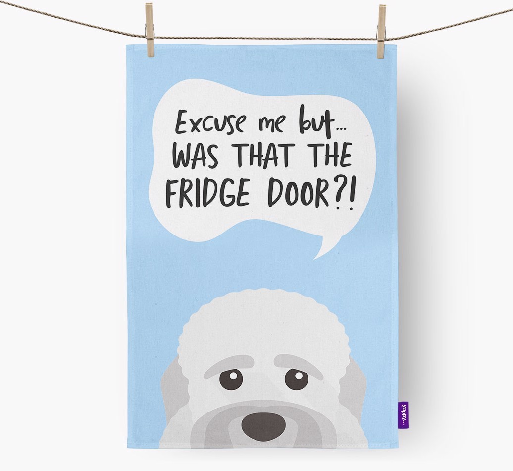 '...Was That The Fridge Door?!' - Personalised {breedFullName} Tea Towel