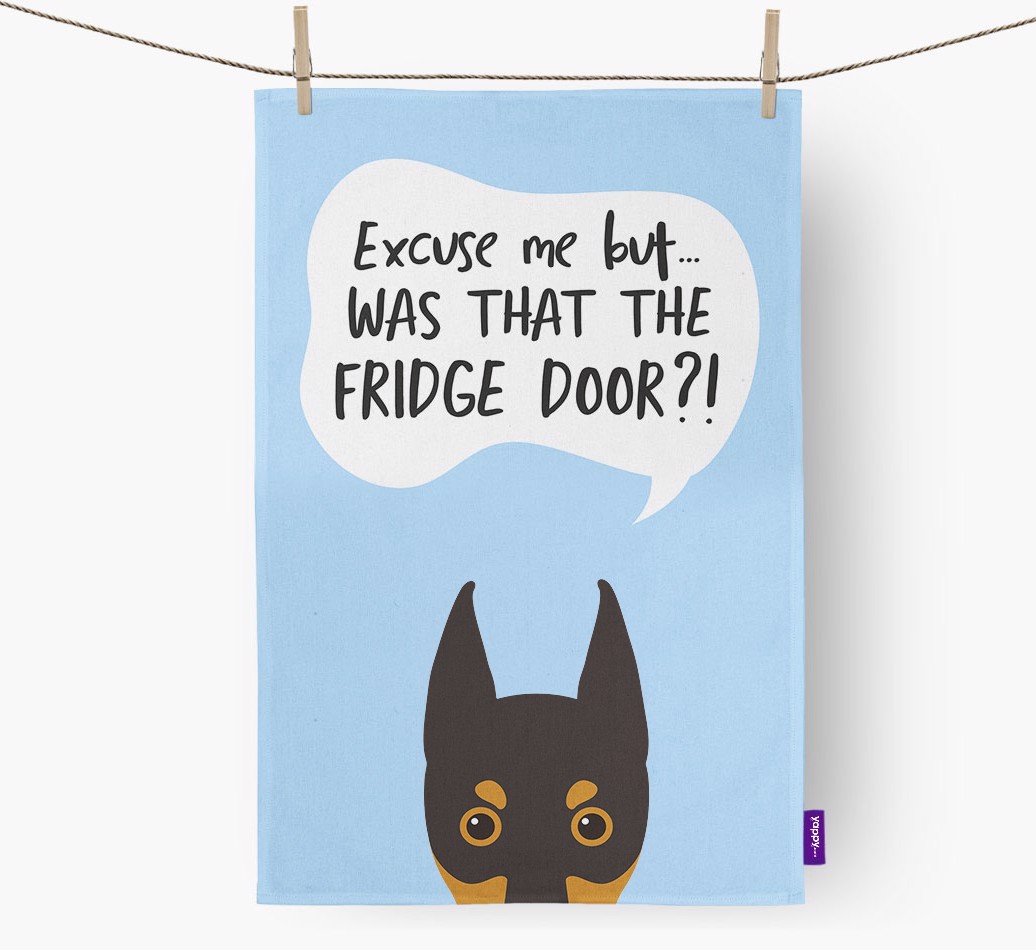'...Was That The Fridge Door?!' - Personalised {breedFullName} Tea Towel