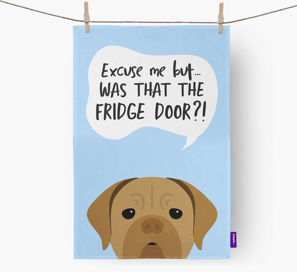 '...Was That The Fridge Door?!' - Personalized {breedFullName} Dish Towel