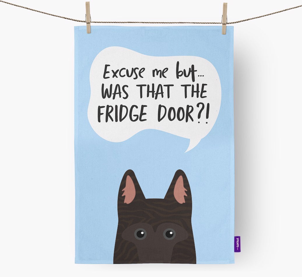 '...Was That The Fridge Door?!' - Personalised {breedFullName} Tea Towel
