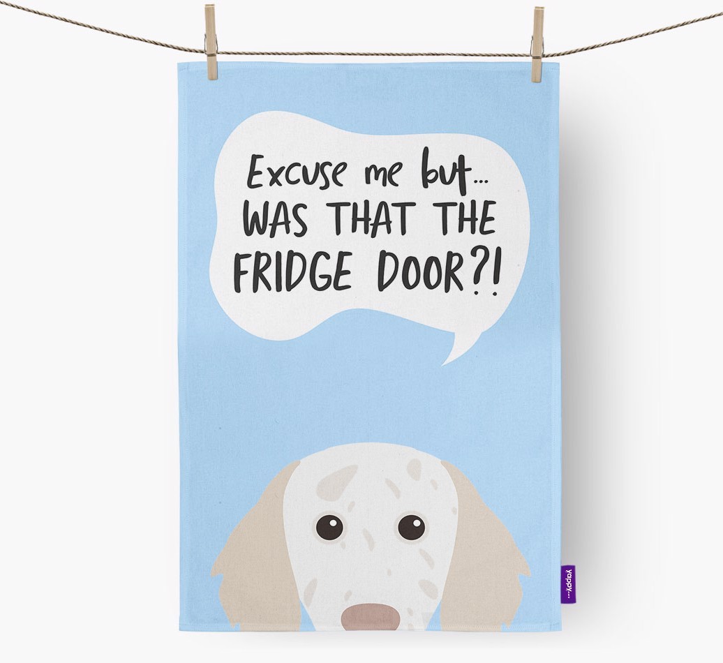 '...Was That The Fridge Door?!' - Personalized {breedFullName} Dish Towel