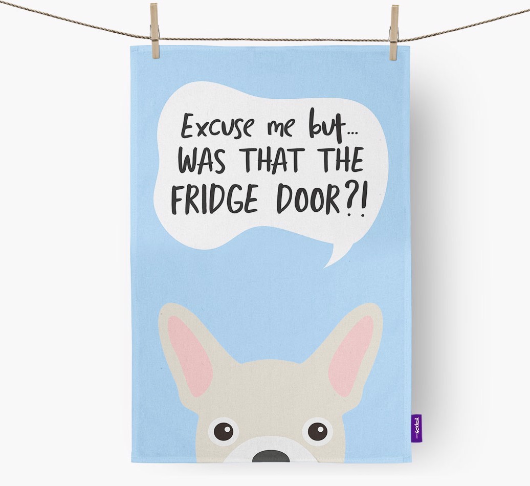 '...Was That The Fridge Door?!' - Personalized {breedFullName} Dish Towel